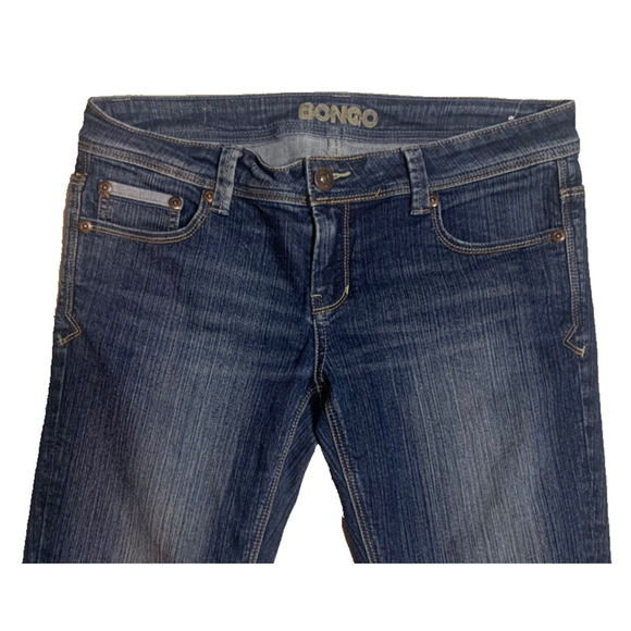 Bongo Jeans Womens 9 Dark Wash Low Rise Embellished Pocket Straight Leg Pants - Picture 9 of 15